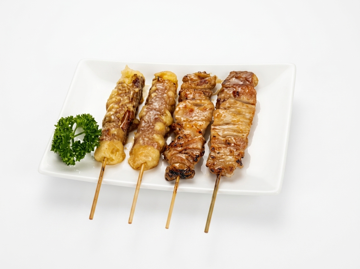 Brochettes poulet et bœuf au fromage