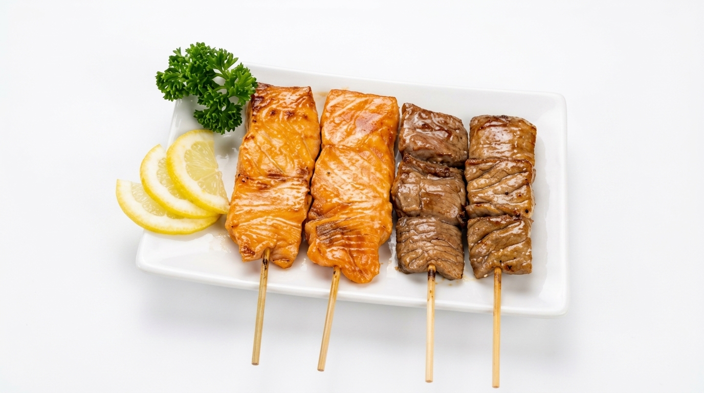 Brochettes saumon et thon